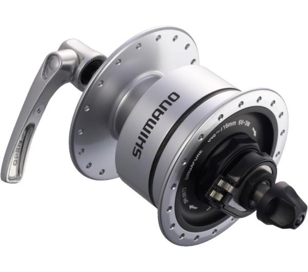 SHIMANO Nabendynamo DH-3D72 6 Volt/3 Watt 32 Loch Center-Lock Silber Produktbild 2