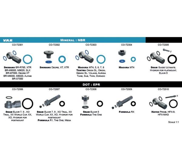 VAR VAR O-Ring Dichtungssatz hydraulische Scheibenbremsen Sortierbox Produktbild 1