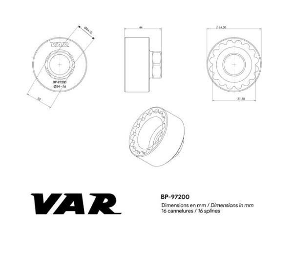 VAR Innenlagerwerkzeug BP-97200 f&uuml;r STEPS EP8 54 mm Produktbild 1