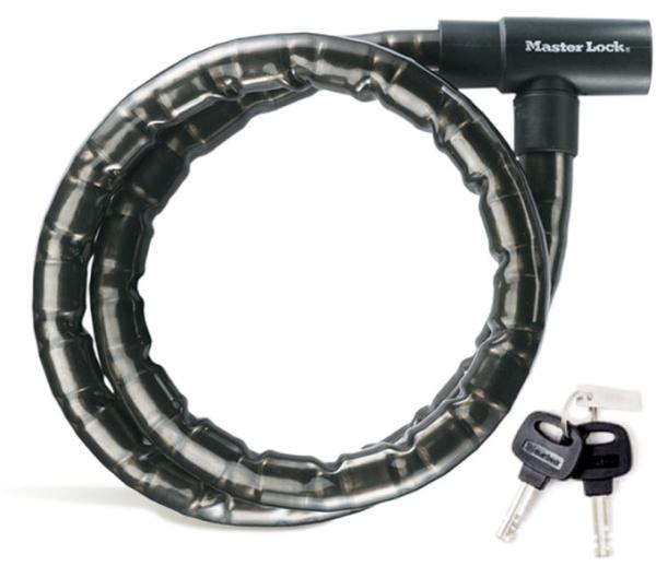 Master Lock Kabelschloss PanzR Schwarz 22 mm x 1200 mm Schlüssel