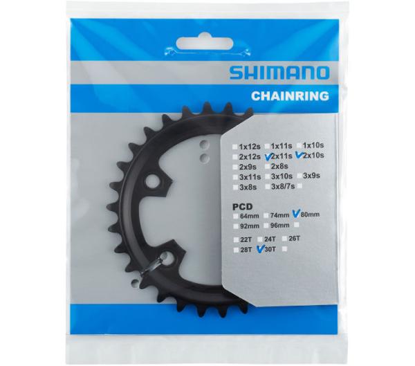SHIMANO Kettenblatt GRX FC-RX600 30 Z&auml;hne Schwarz Produktbild 1