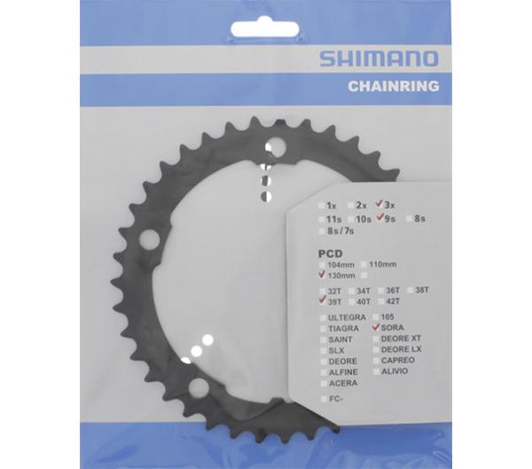 SHIMANO Kettenblatt SORA FC-3503 39 Z&auml;hne f&uuml;r KSR Schwarz