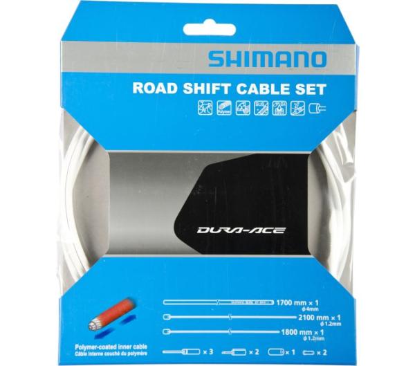 SHIMANO Schaltzug-Set Road polymerbeschichtet Weiß